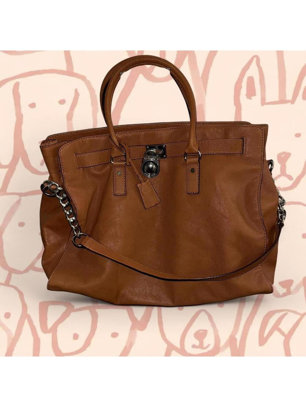Michael Kors Hamilton Large Tote Bag - Brown Leathe